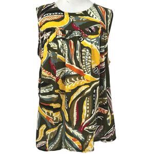 Sonoma Boho Floral Sleeveless Blouse Gauze Top Multicolor Relaxed XXL